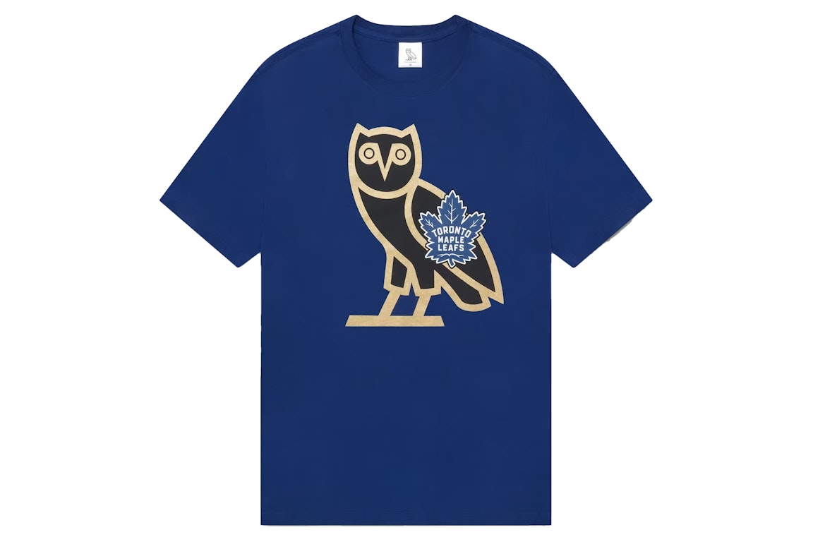 Pre-owned Ovo X Toronto Maple Leafs Og Owl T-shirt Blue