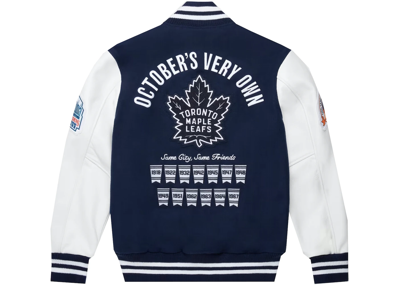 OVO x Toronto Maple Leafs Varsity Jacket Blue Men's - FW22 - US