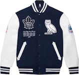 OVO x Toronto Maple Leafs Varsity Jacket Blue