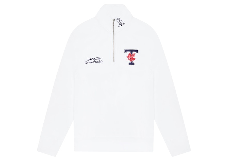 OVO x University of Toronto Quarter Zip Sweatshirt White Men's