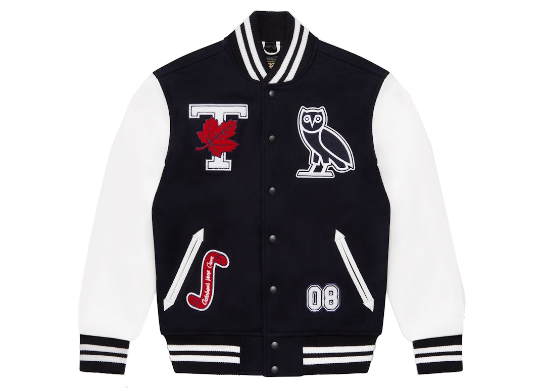 Pre-owned Ovo X University Of Toronto Varsity Jacket Navy
