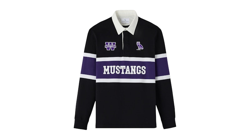 OVO x Western University Mustangs Rugby Polo Black Men's SS25 US
