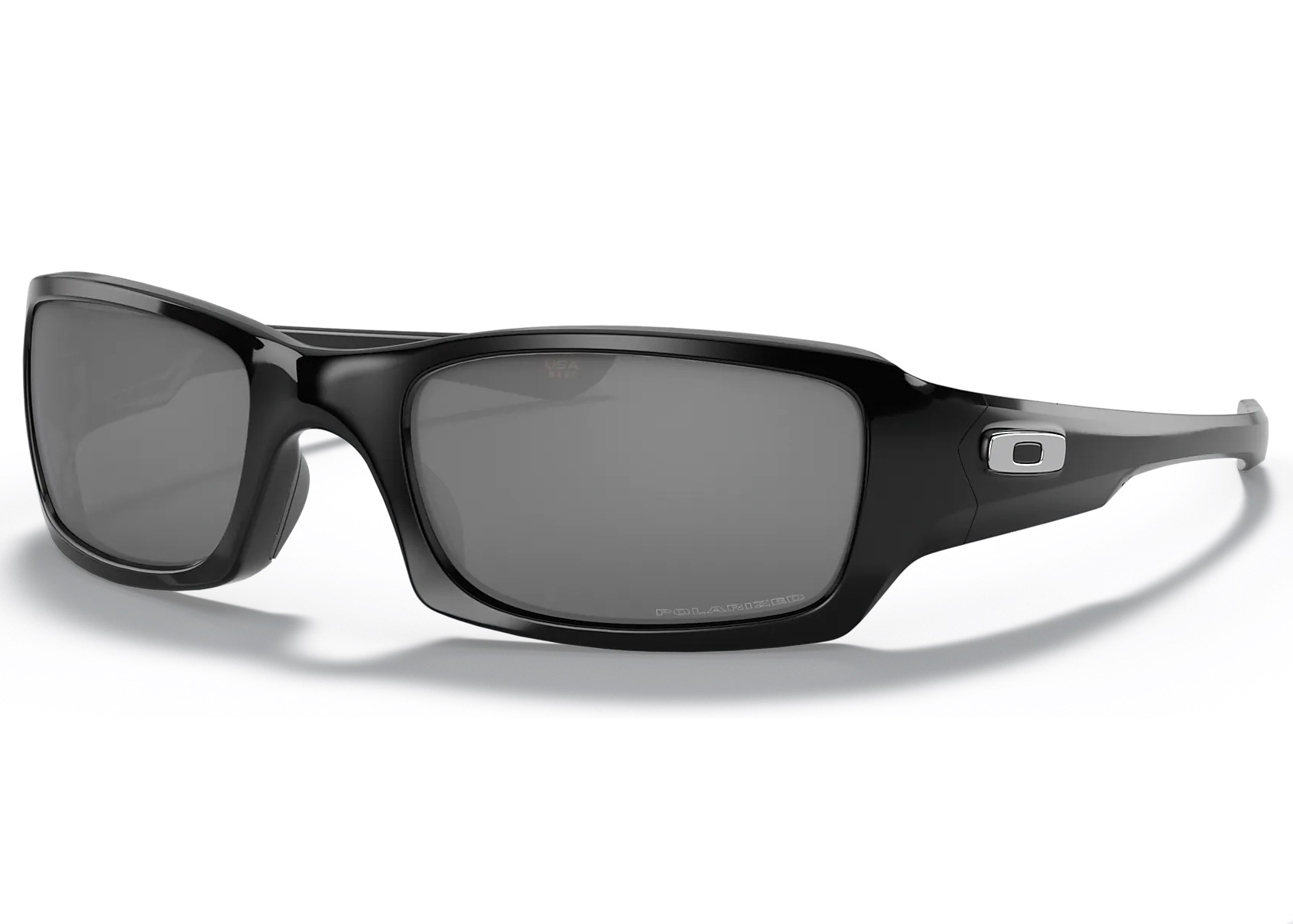 Oakley Five Squared Sunglasses Polished Black/Black Iridium Polarized  (OO9238-06)