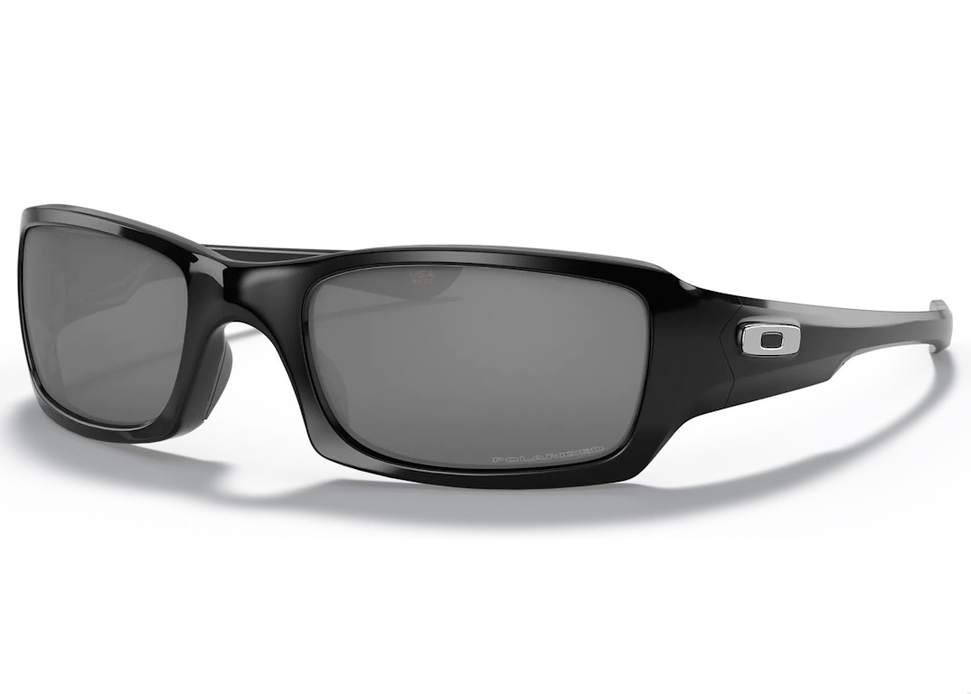 Pre-owned Oakley Five Squared Sunglasses Polished Black/black Iridium Polarized (oo9238-06)