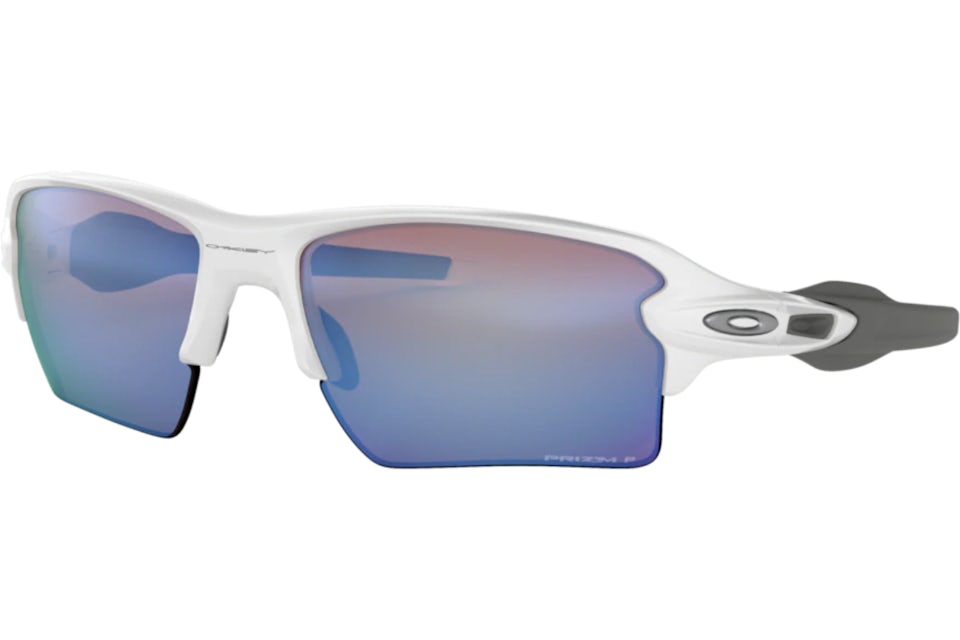 Oakley Flak 2.0 XL Sunglasses Polished White Prizm Deep H2O
