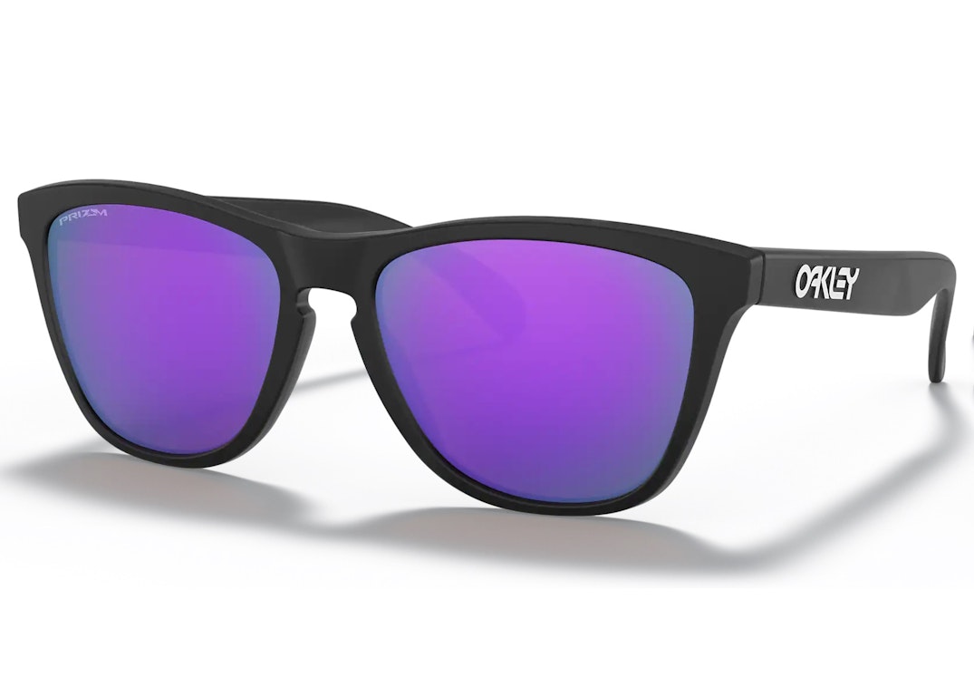 Pre-owned Oakley Frogskin Sunglasses Matte Black/prizm Violet (oo9013-h655)