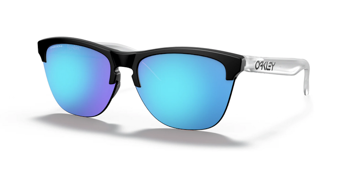 Pre-owned Oakley Frogskins Lite Sunglasses Matte Black/prizm Sapphire (oo9374-0263)