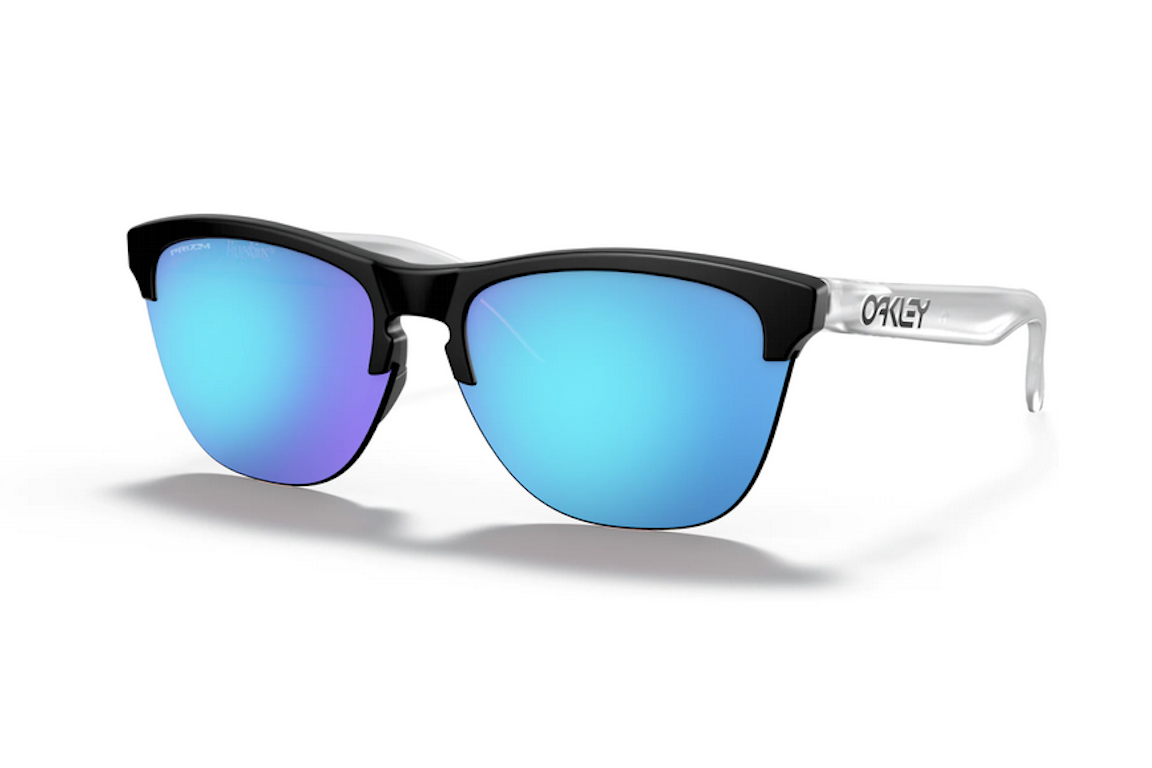 Pre-owned Oakley Frogskins Lite Sunglasses Matte Black/prizm Sapphire (oo9374-0263)