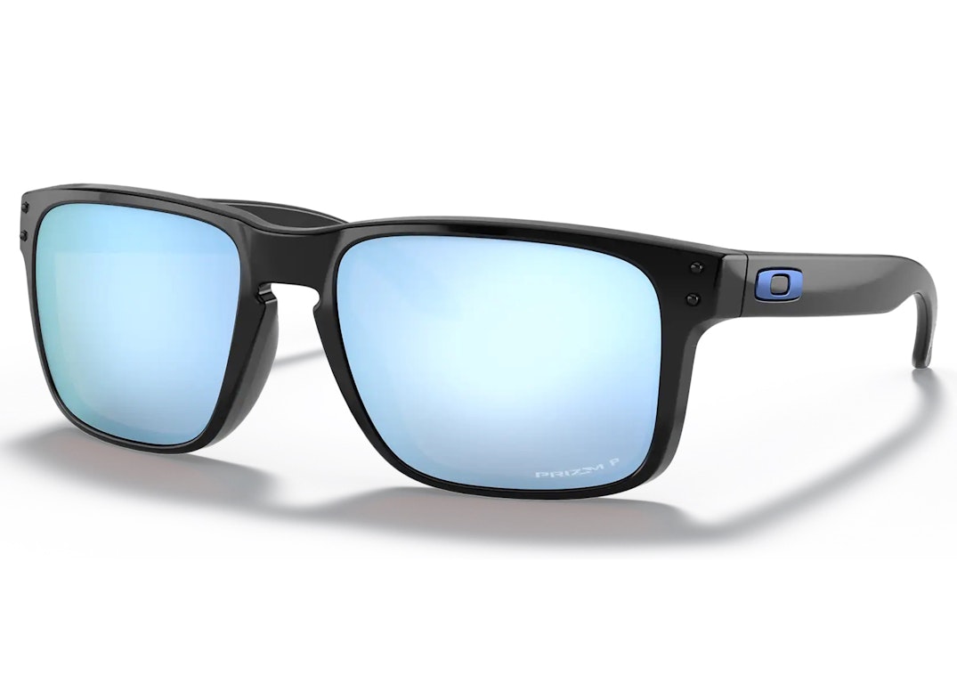 Pre-owned Oakley Holbrook Sunglasses Polished Black/prizm Deep Water Polarized (oo9102-c1)
