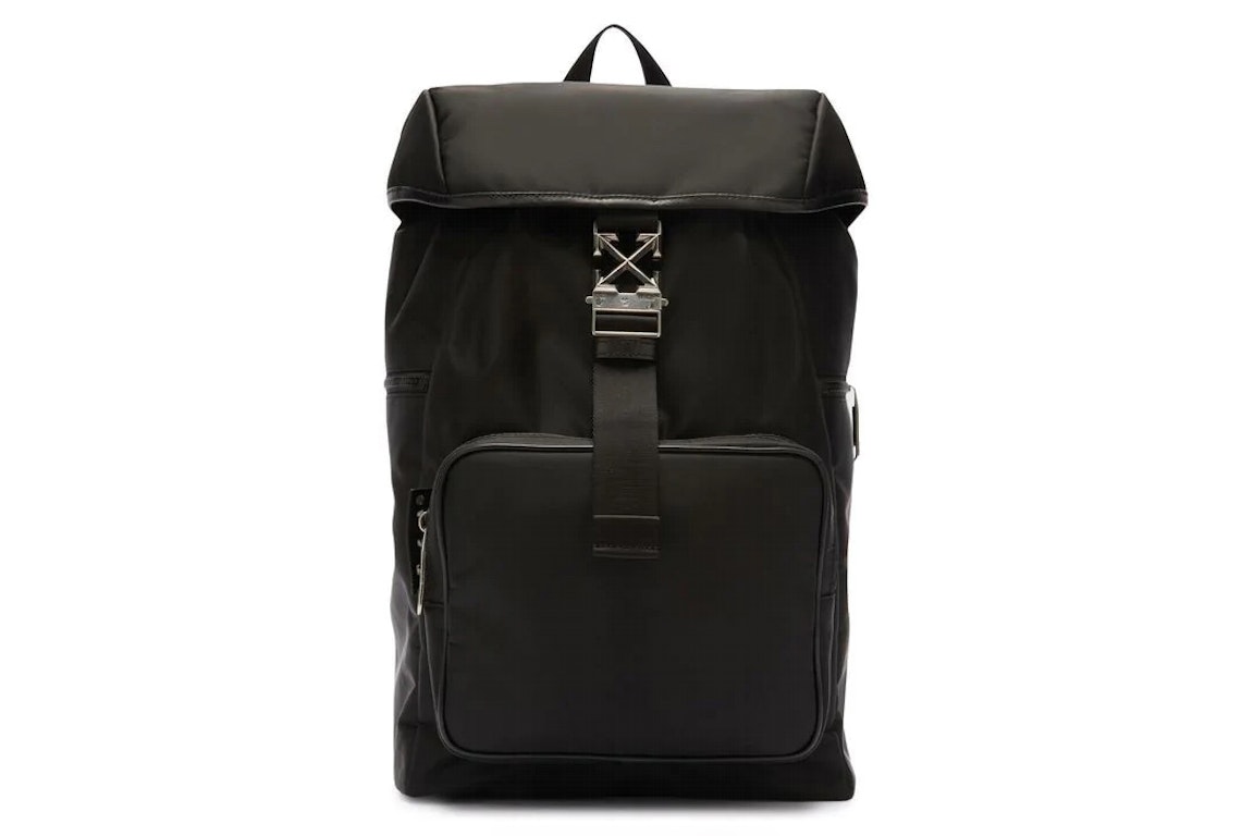 Pre-owned Off-white Arrow Tuc Nylon Backpack Black