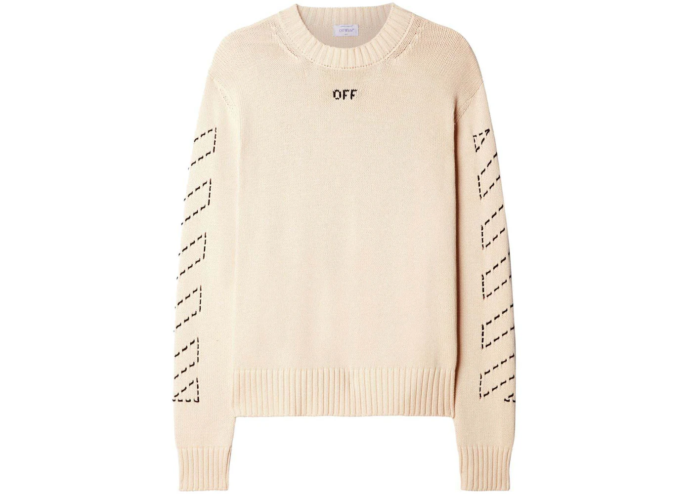 OFF-WHITE Arrows-Embroidery Crew-Neck Jumper Beige Men's - FW23 - US
