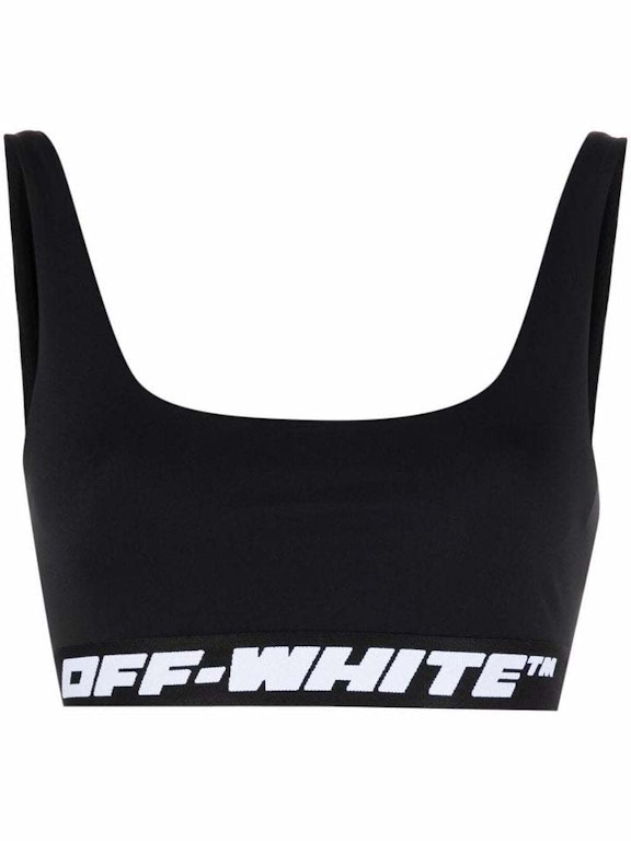 Pre-owned Off-white Athl Logo Band Bra Black