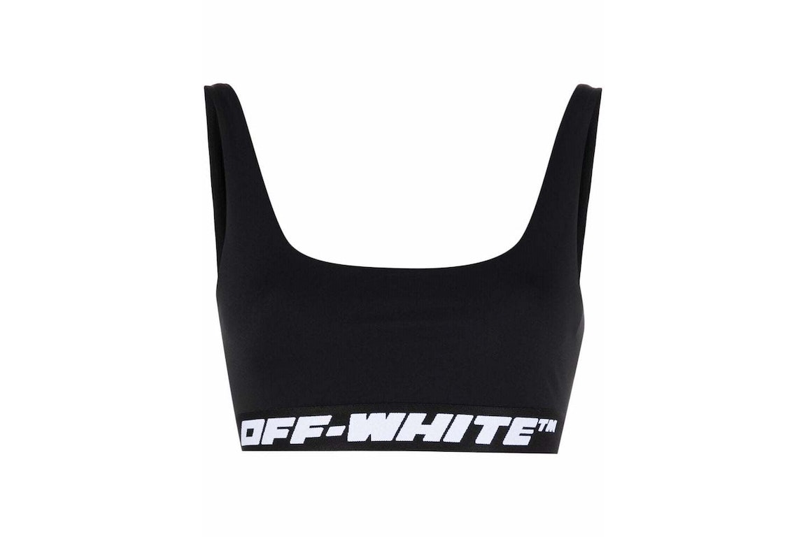 Pre-owned Off-white Athl Logo Band Bra Black