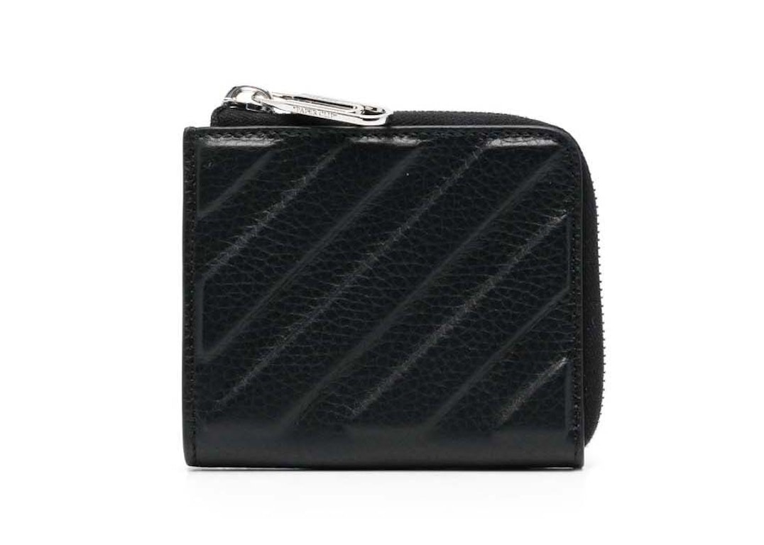 Pre-owned Off-white Binder Leather Card Holder Black
