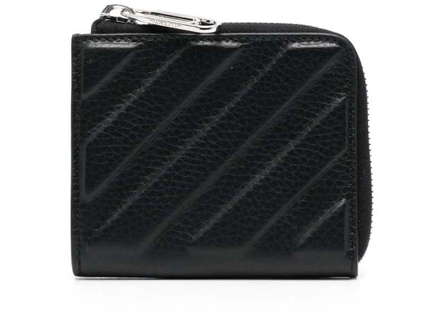 Off-White Binder Leather Card Holder Black in Leather with Silver-tone - GB