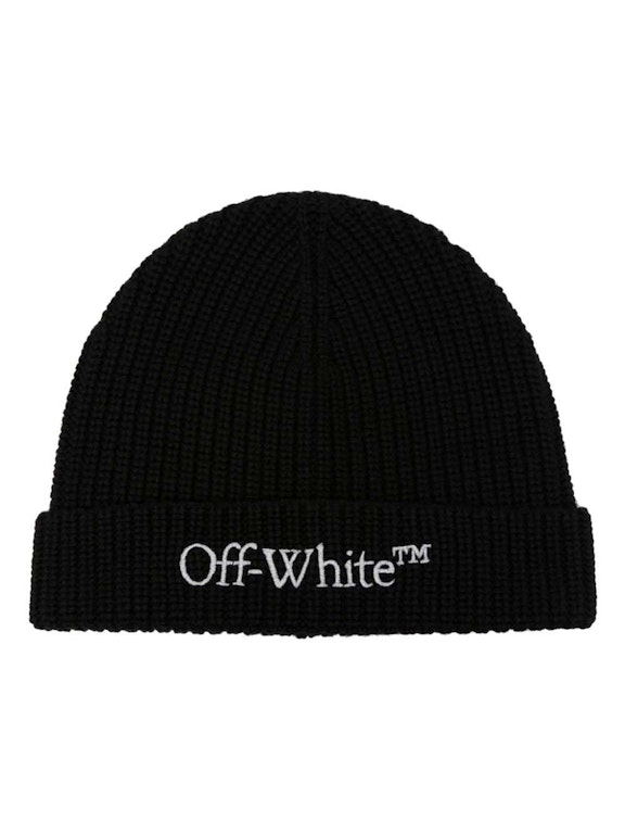 Pre-owned Off-white Bookish Classic Knit Beanie Black/white