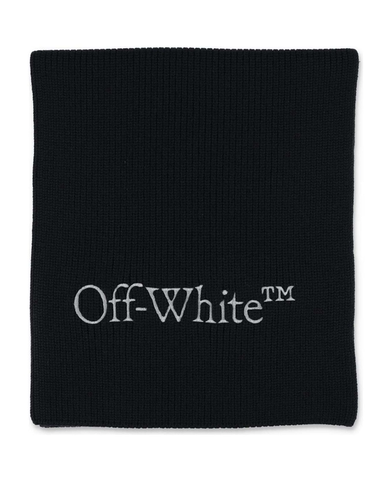 Pre-owned Off-white Off Off Bookish Knit Scarfin Black/white In Multi