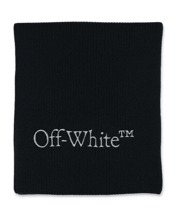 Pre-owned Off-white Bookish Knit Scarf Black/white