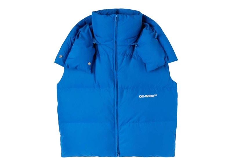 Pre-owned Off-white Men's Offwhite Bounce Downfeather Hooded Jacket In Blue