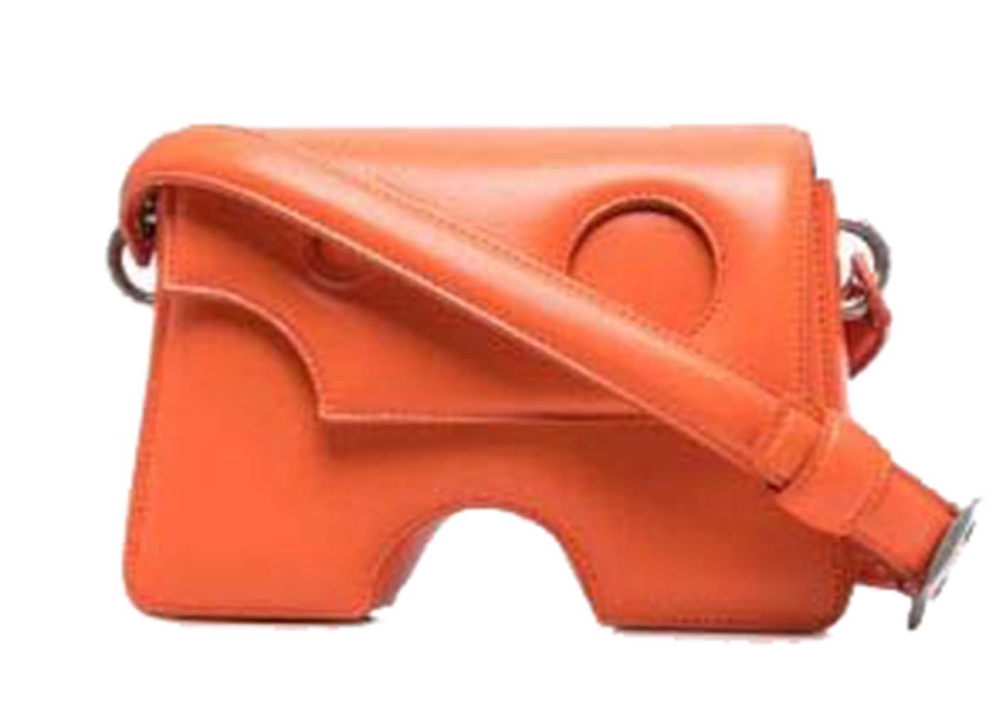 Off-White Burrow-22 Shoulder Bag Orange in Leather with Silver ...