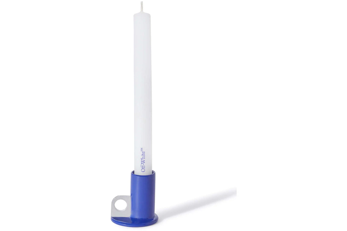 Off-White Candle Holder Blue