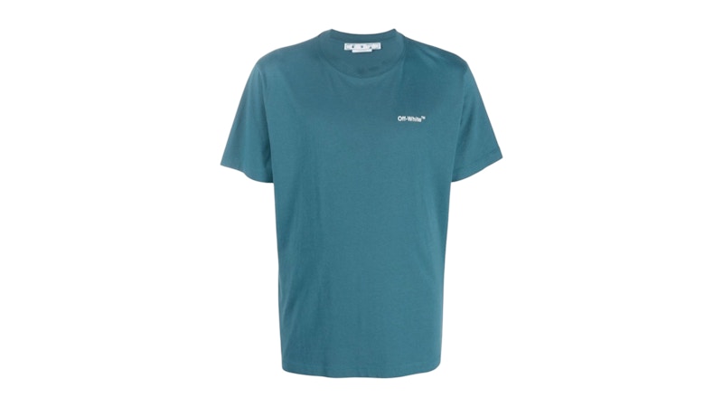☆OFF-WHITE☆ ARROW SLIM フーディ 正規品 OFF-WHITE Chain Arrow Design Slim Fit Duck T-Shirt Green