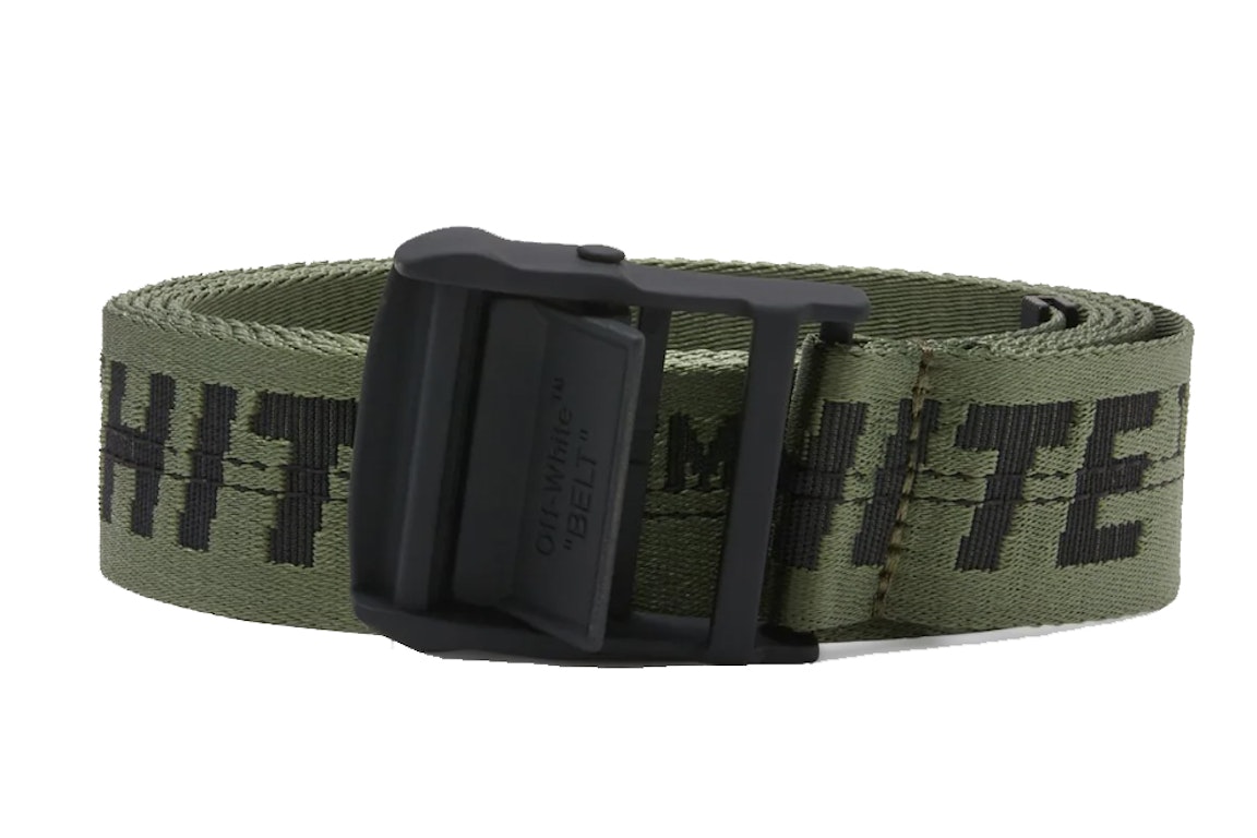 Pre-owned Off-white Classic Industrial Belt (fw21) Green/black