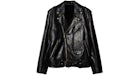 OFF-WHITE Crinkled Leather Biker Jacket Black