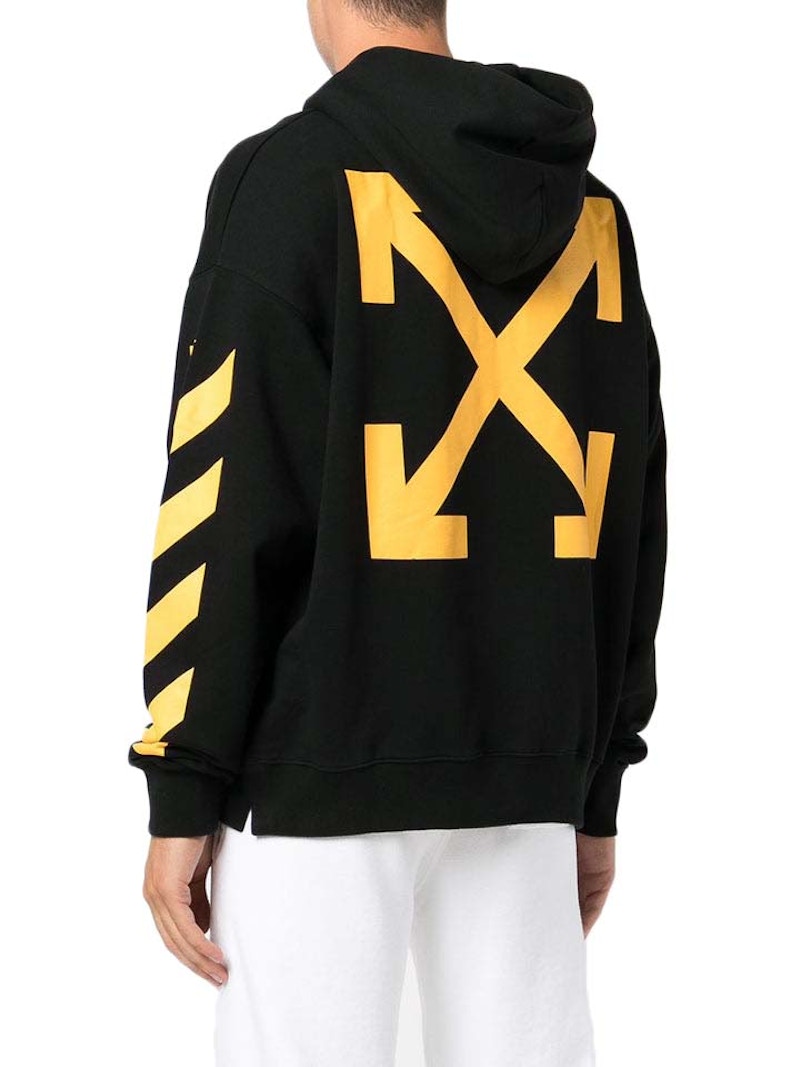 Off white black discount and yellow hoodie