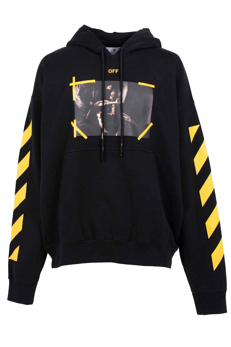 Off white yellow outlet arrow hoodie