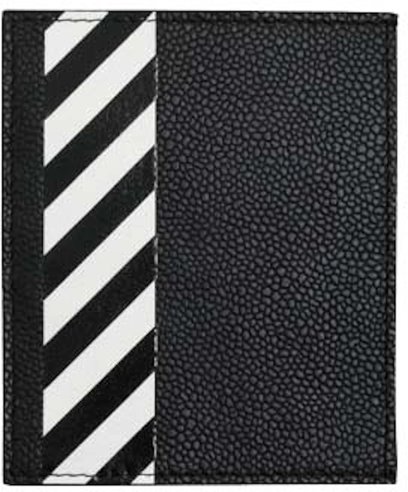Off-White Diag Card Holder Black/White in Calfskin Leather - GB