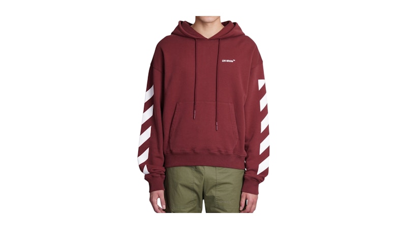 OFF-WHITE Diag Helvetica Over Hoodie Red Men's - FW24 - US