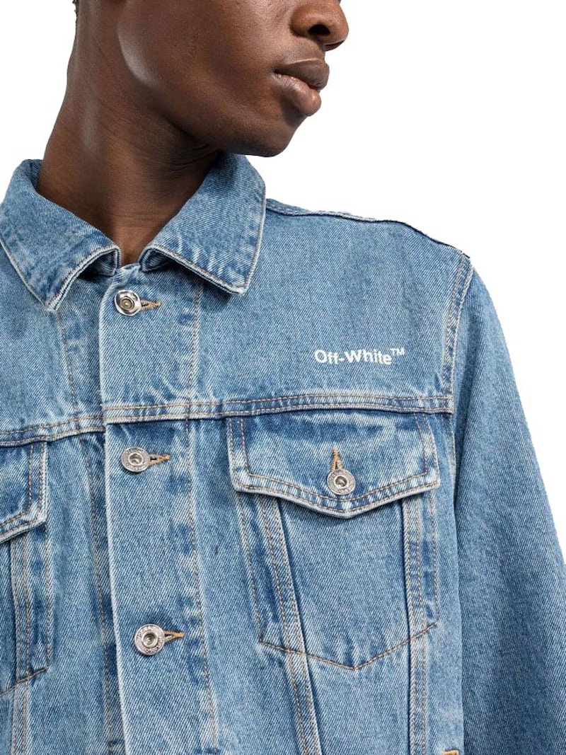 OFF-WHITE Diag Tab Slim Denim Jacket Medium Blue Men's - FW22 - US