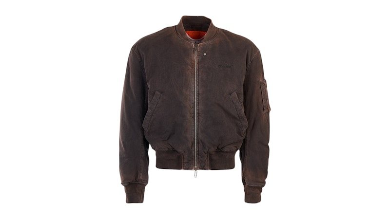 ☆OFF-WHITE☆レザー バーシティジャケット(ブラック) (Off