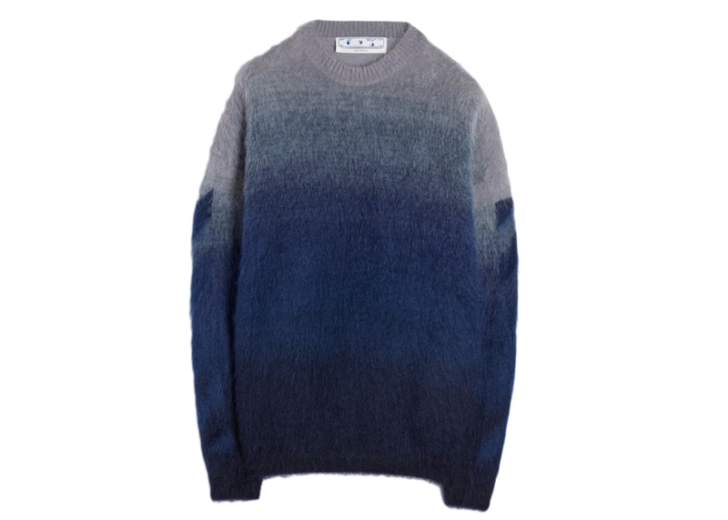 OFF-WHITE Diagonal Brushed Sweater Blue Men's - FW21 - US