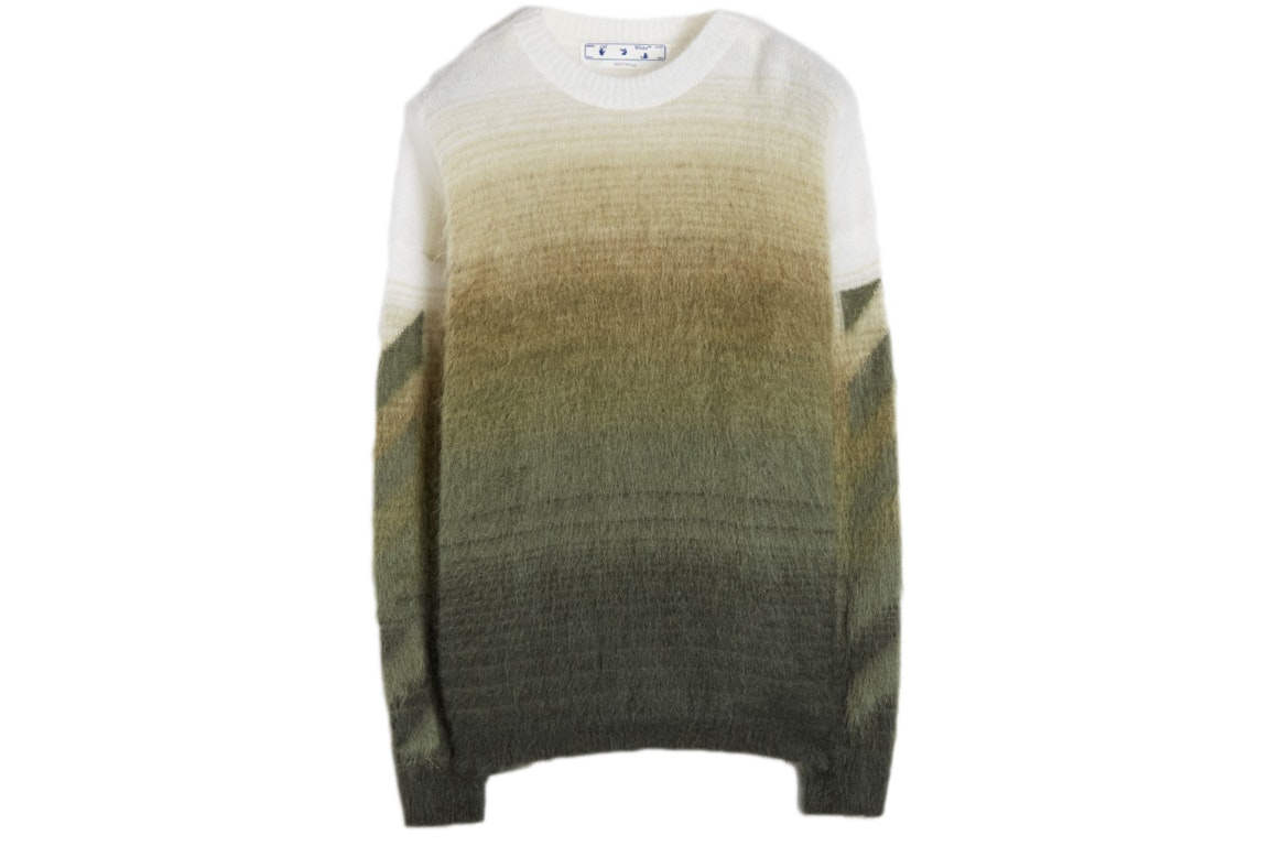 Pre-owned Off-white Diagonal Brushed Sweater Green