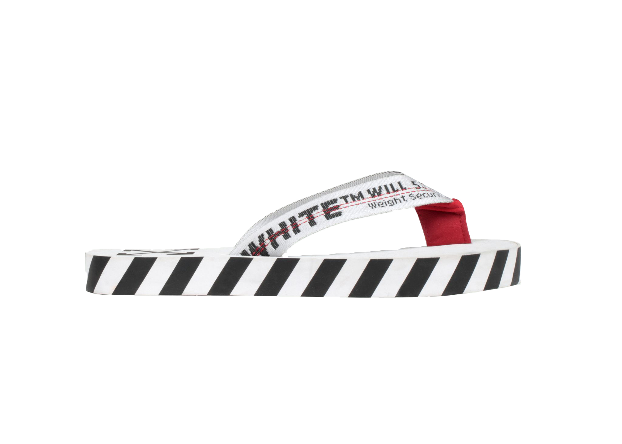 Off-White Diagonal Stripes Flip Flops White AW20