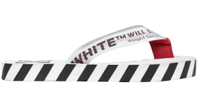 Off-White Diagonal Stripes Flip Flops White AW20