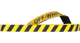 Off-White Diagonal Stripes Flip Flops Yellow Black AW 20