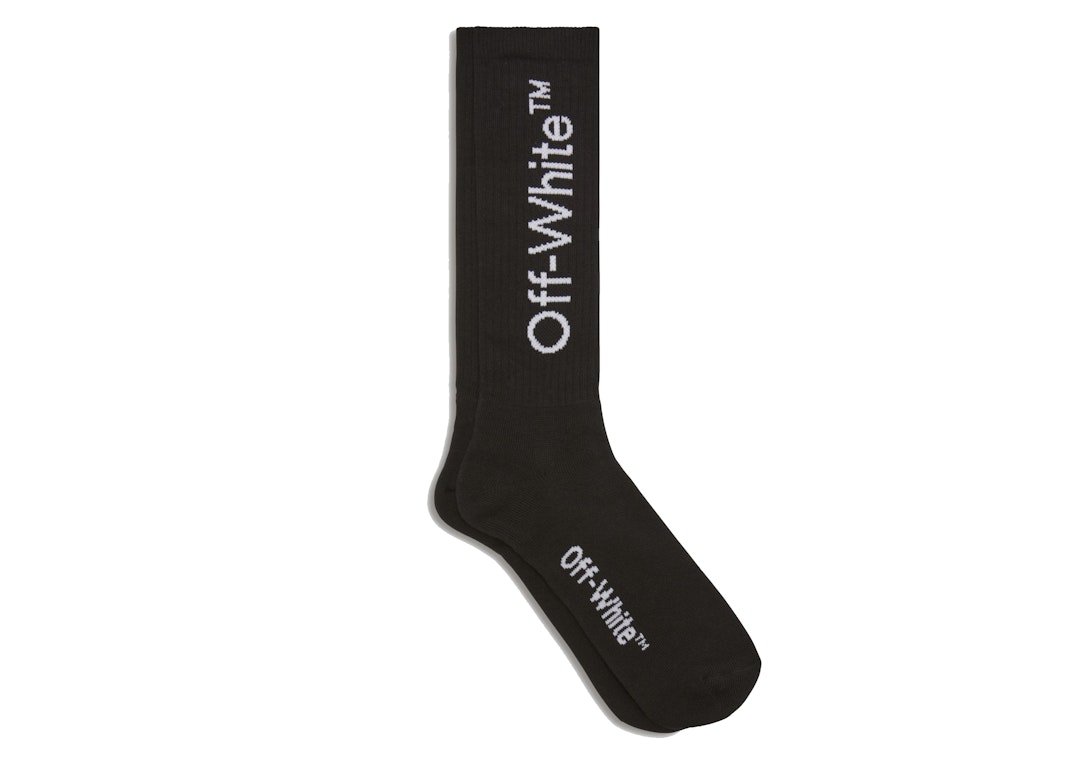 Pre-owned Off-white Diagonals Mid Socks Black/white
