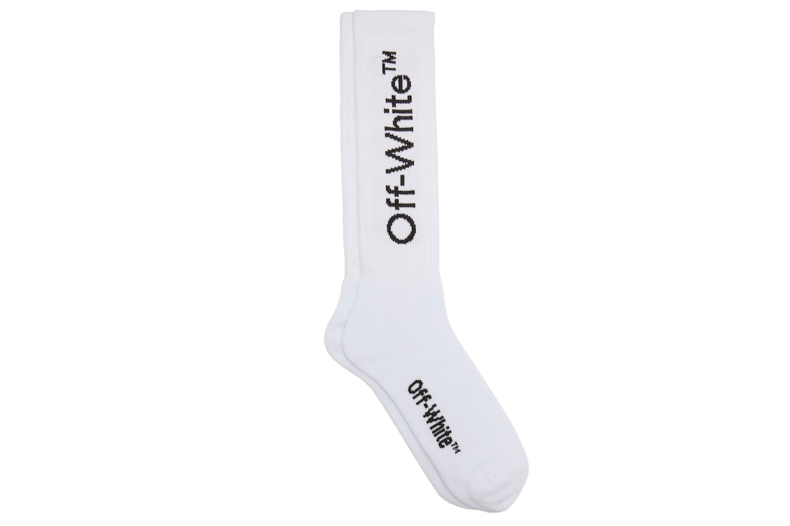 Pre-owned Off-white Diagonals Mid Socks White/black