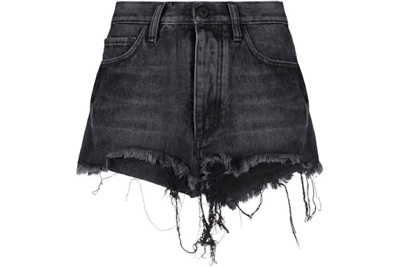 OFF-WHITE Distressed Denim Shorts Black