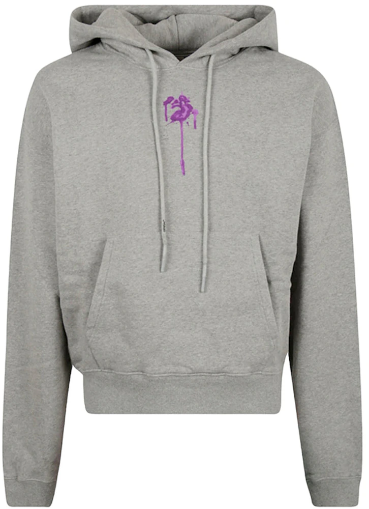 OFF-WHITE Dripped OW Logo Over Hoodie Melange Grey/Purple Men's - FW21 - US