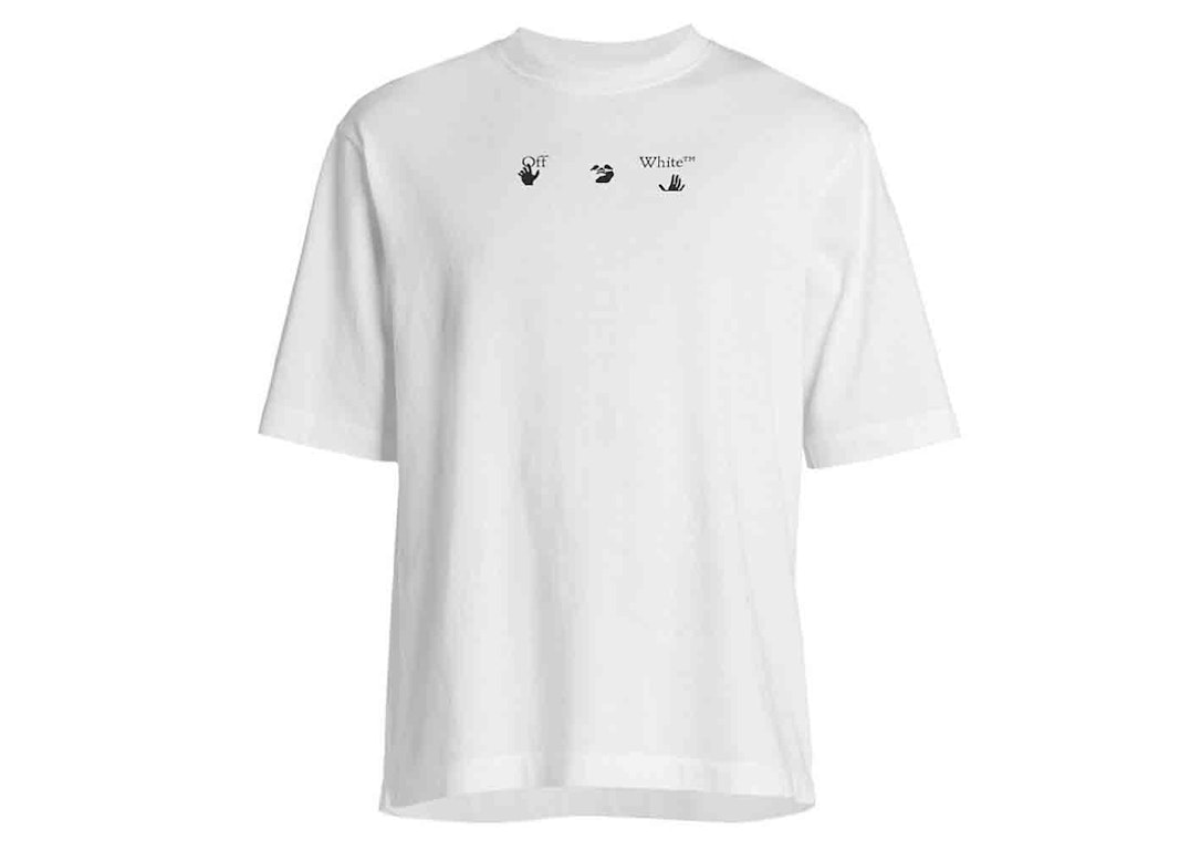 Pre-owned Off-white Embroidered Arrow Logo Skate T-shirt White/black