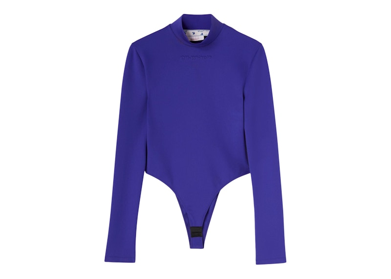 OFF-WHITE Embroidered-Logo High-Neck Top Purple