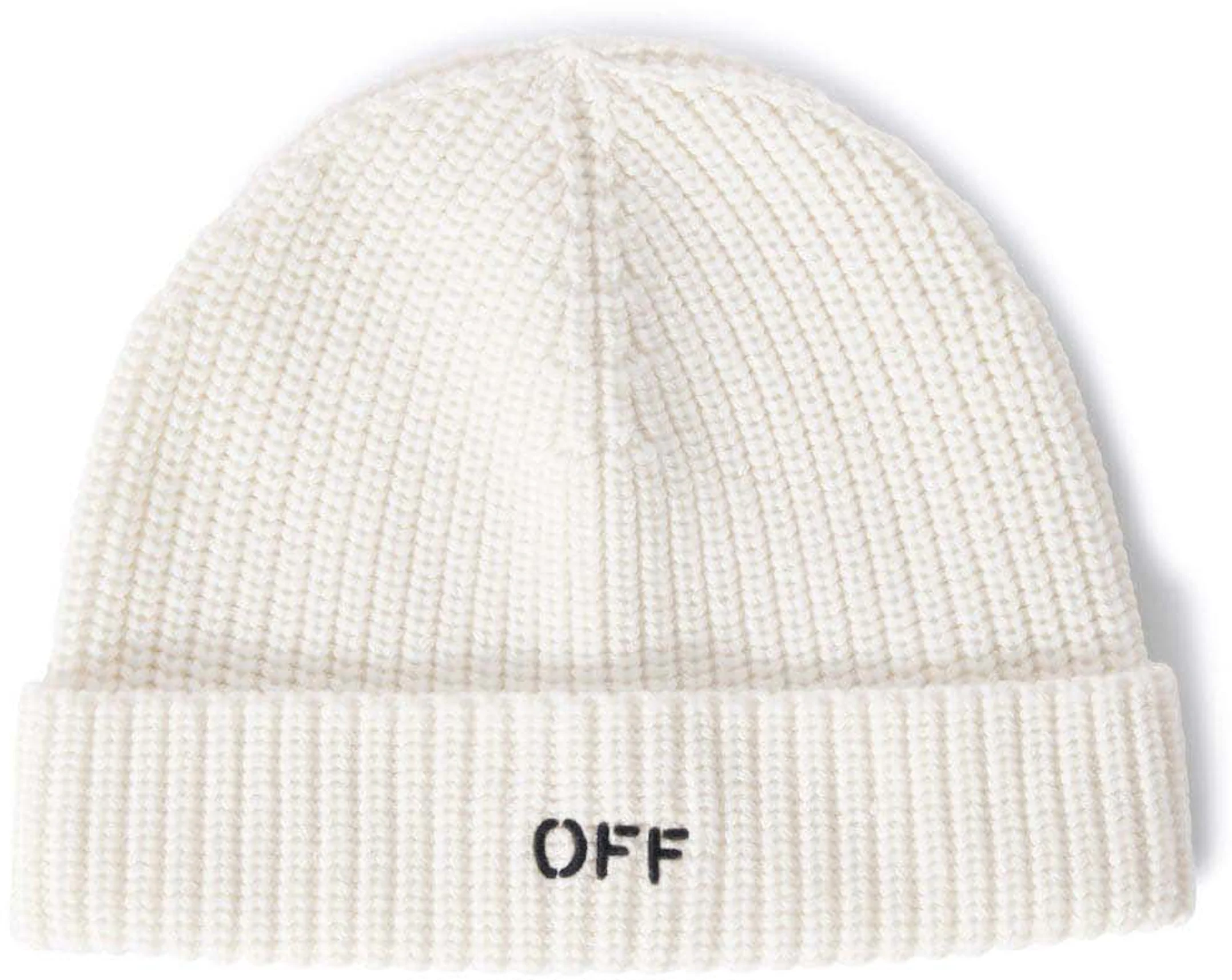 Off-White Embroidered-Logo Wool Beanie White/Black in Wool - US