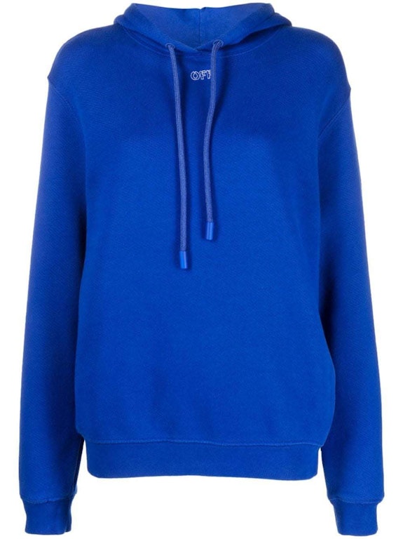 Pre-owned Off-white Embroidery Stitch Arrow Regular Hoodie Royal Blue