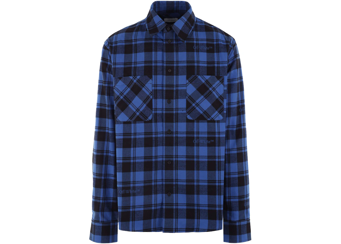 OFF-WHITE Flannel Shirt Blue/Black Men's - FW23 - US