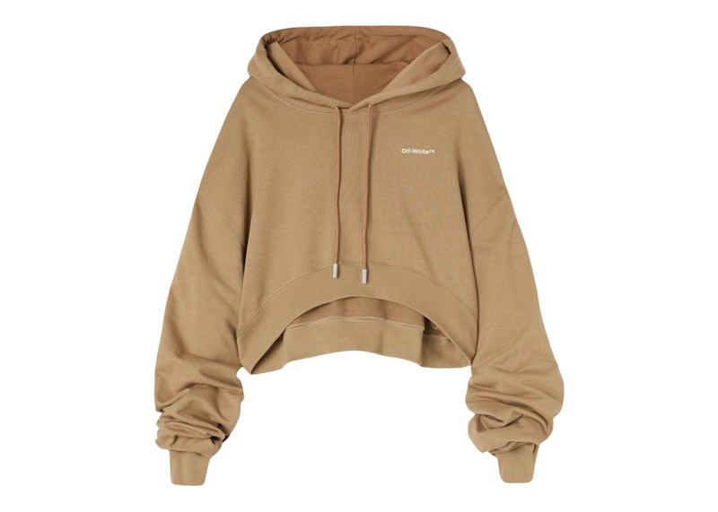 OFF-WHITE For All Crop Over Hoodie Camel