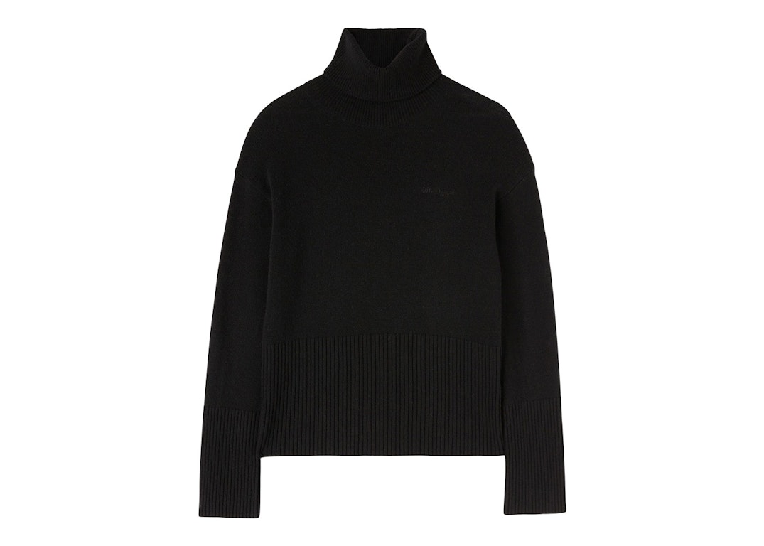 Pre-owned Off-white For All Logo-embroidered Wool Jumper Black